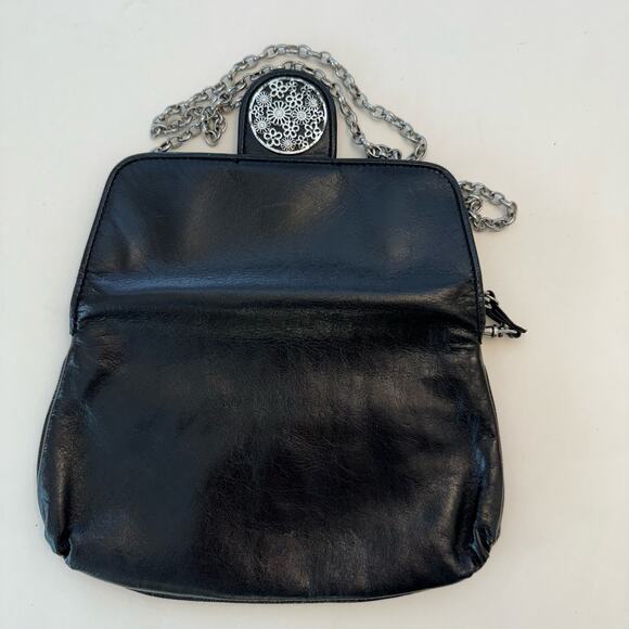 Brighton Convertible Crossbody Wristlet Black Leather Bag Flap Closure - Picture 6 of 15